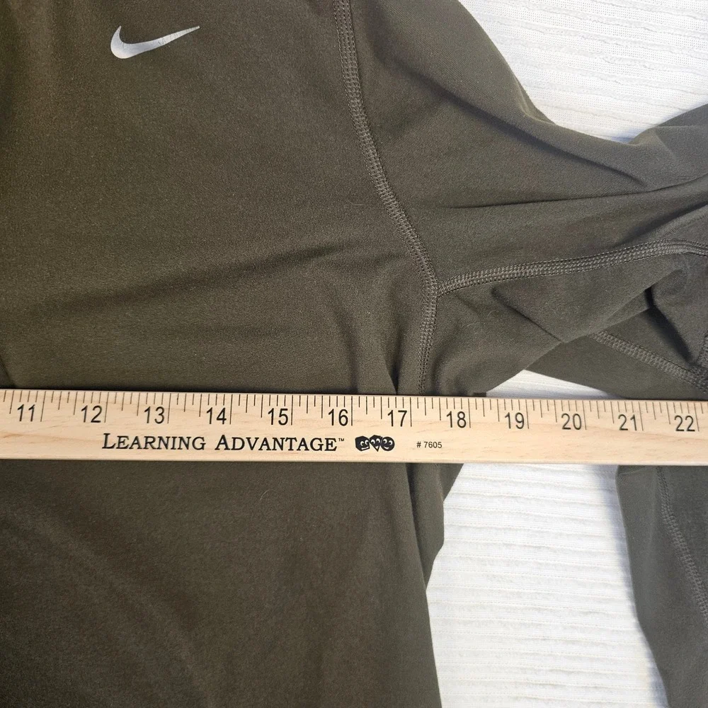 Nike Mens Dri-FIT Quarter‎ Zip Pullover Olive Brown Neon Yellow Running Top S